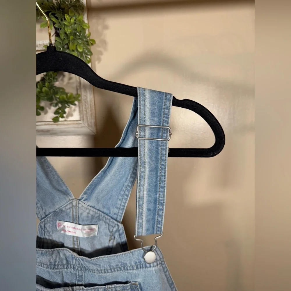 No Boundaries light wash Jean overalls cotton size XXXL - Picture 3 of 7